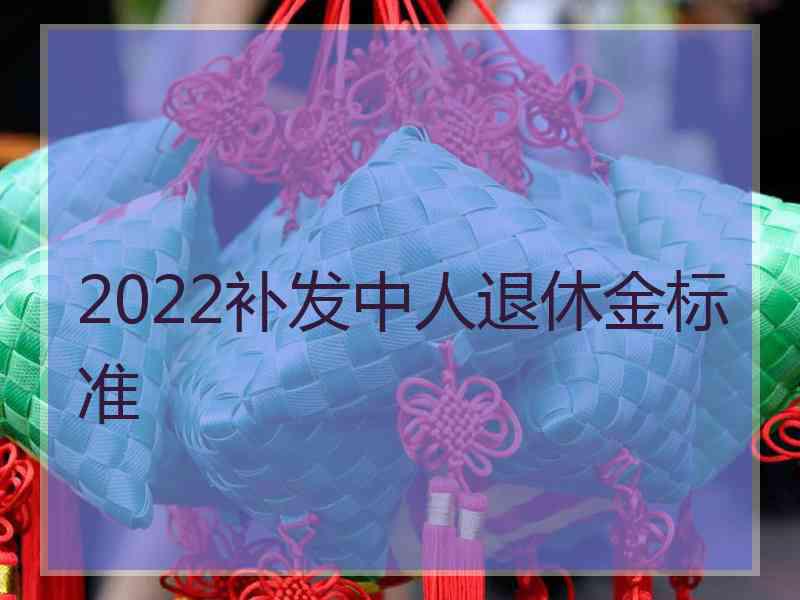 2022补发中人退休金标准