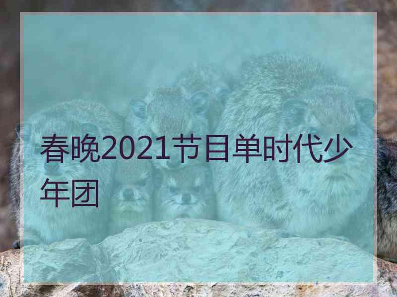 春晚2021节目单时代少年团