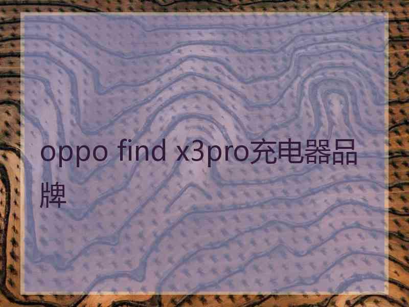 oppo find x3pro充电器品牌