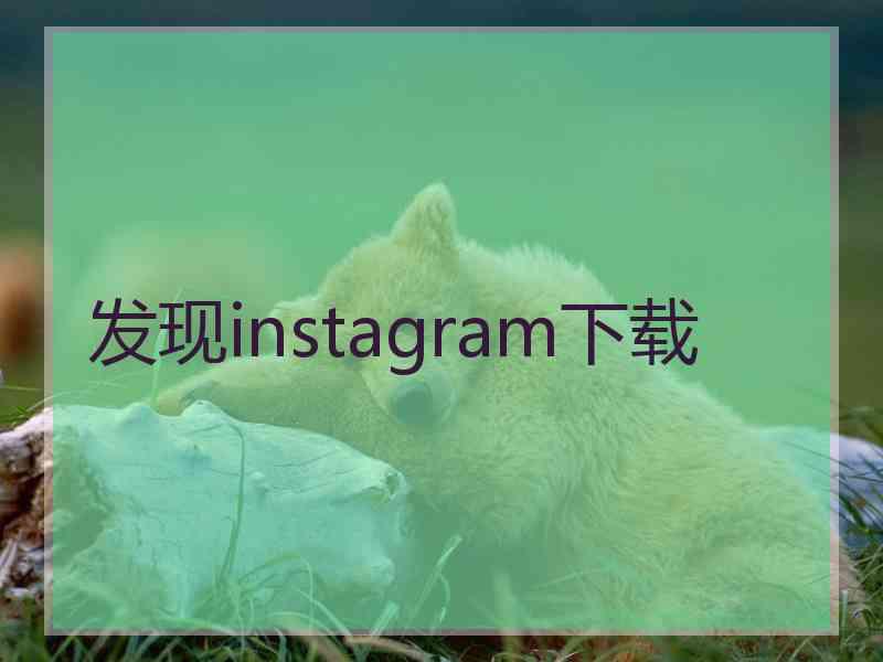 发现instagram下载