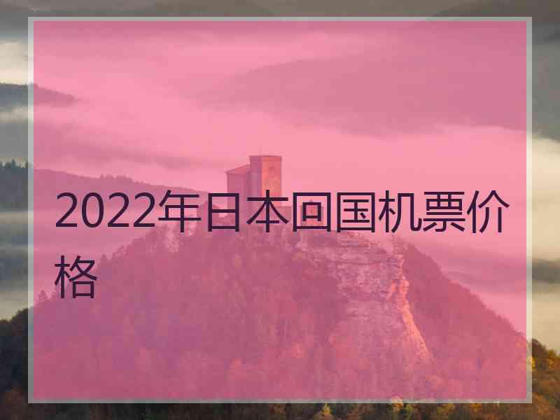 2022年日本回国机票价格