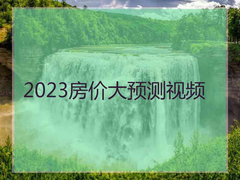 2023房价大预测视频