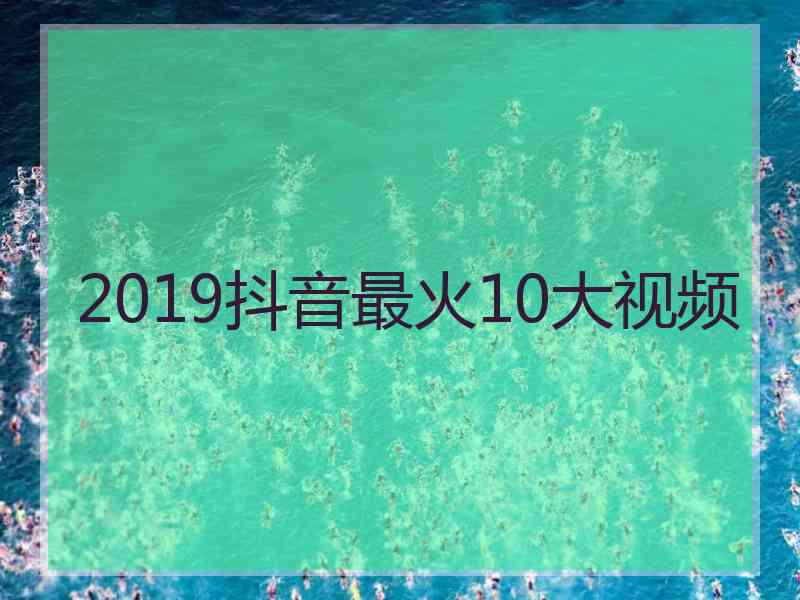 2019抖音最火10大视频