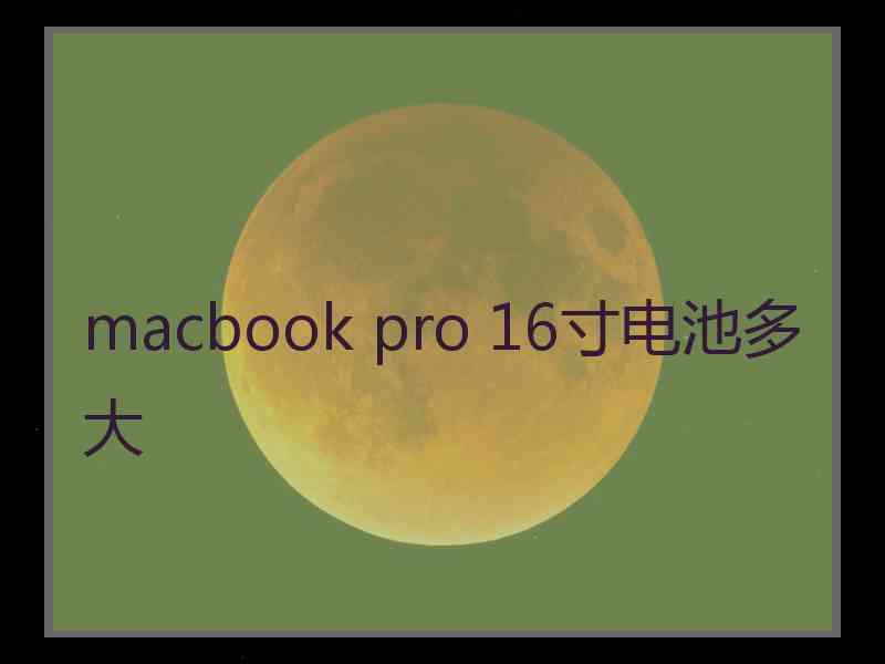 macbook pro 16寸电池多大