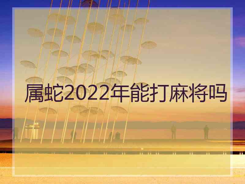 属蛇2022年能打麻将吗