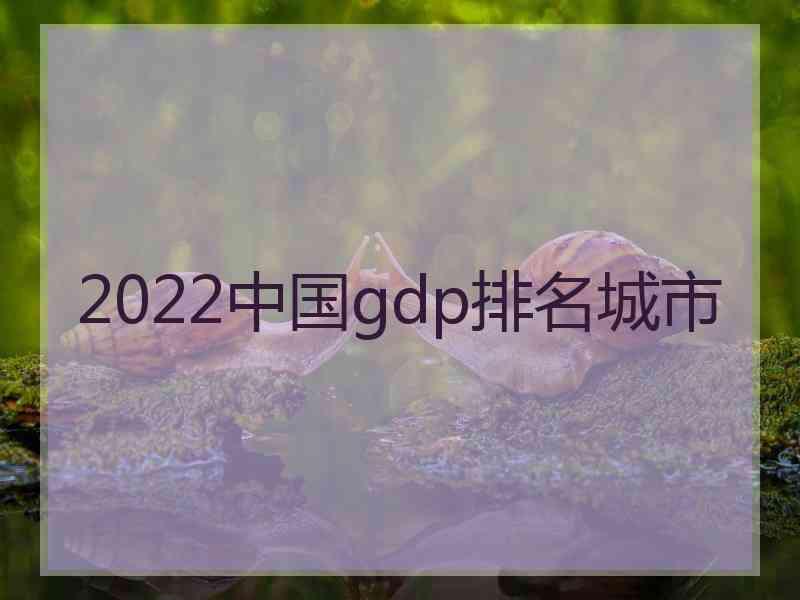 2022中国gdp排名城市