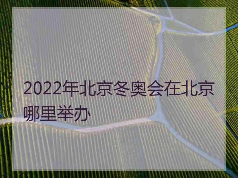 2022年北京冬奥会在北京哪里举办