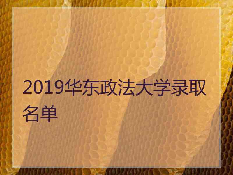 2019华东政法大学录取名单