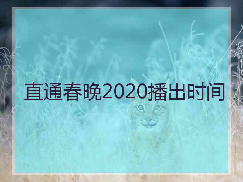 直通春晚2020播出时间