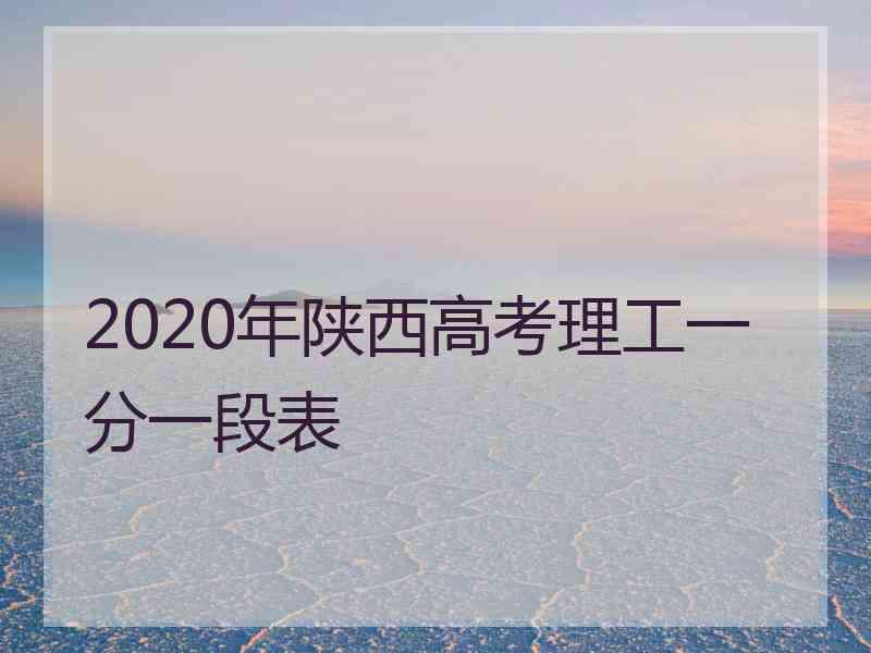 2020年陕西高考理工一分一段表