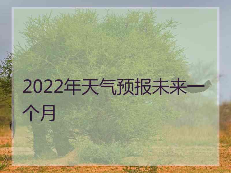 2022年天气预报未来一个月