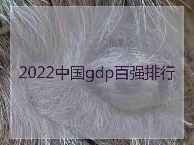 2022中国gdp百强排行