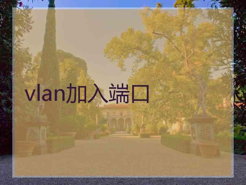 vlan加入端口