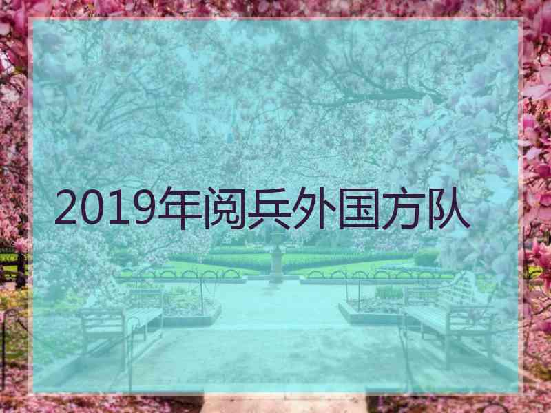 2019年阅兵外国方队