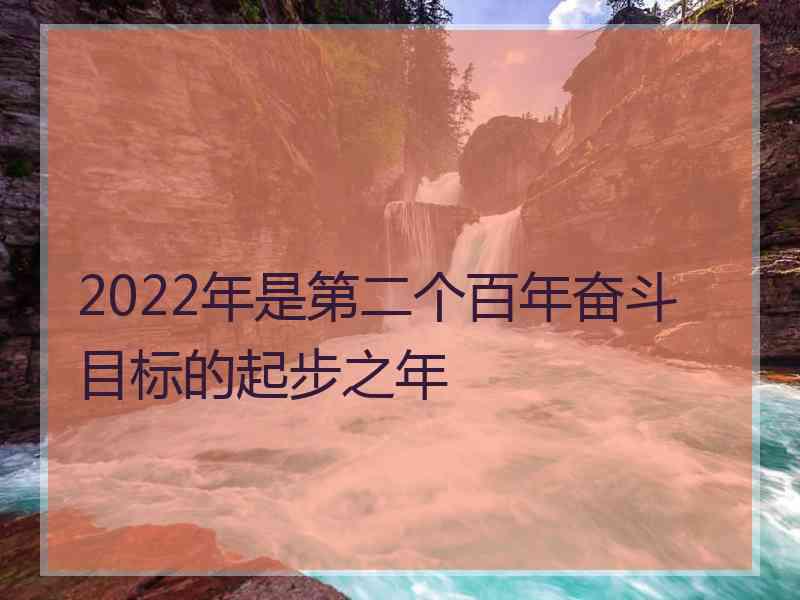 2022年是第二个百年奋斗目标的起步之年