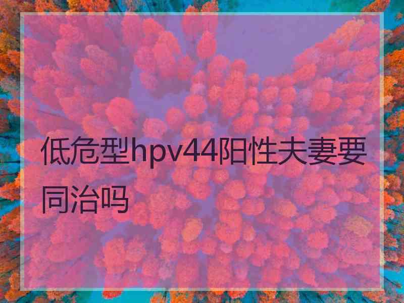 低危型hpv44阳性夫妻要同治吗