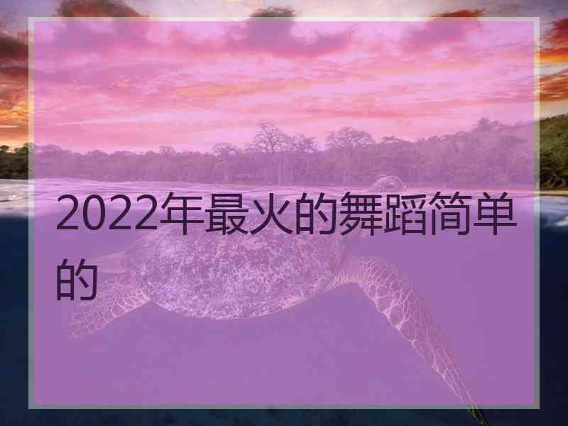 2022年最火的舞蹈简单的