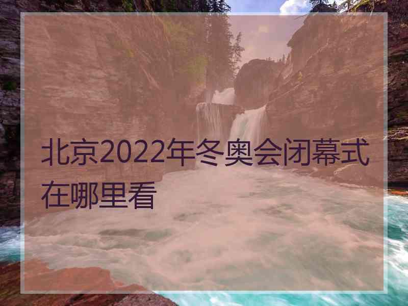 北京2022年冬奥会闭幕式在哪里看