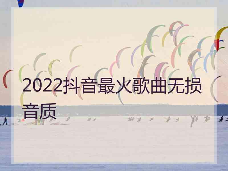 2022抖音最火歌曲无损音质