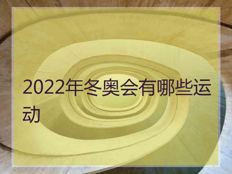 2022年冬奥会有哪些运动