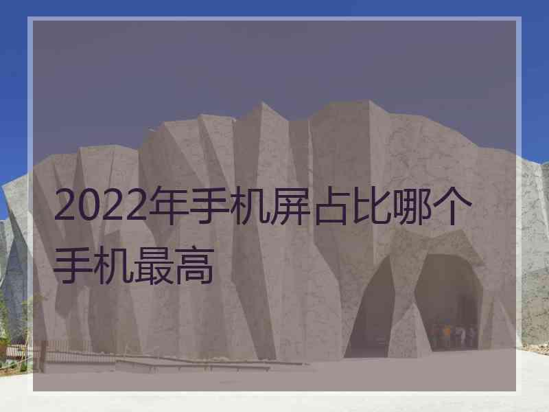 2022年手机屏占比哪个手机最高