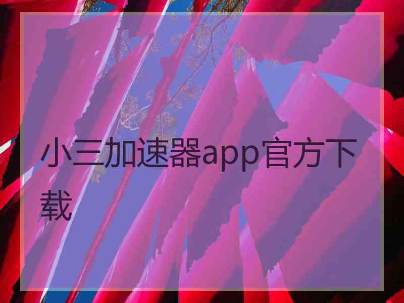 小三加速器app官方下载