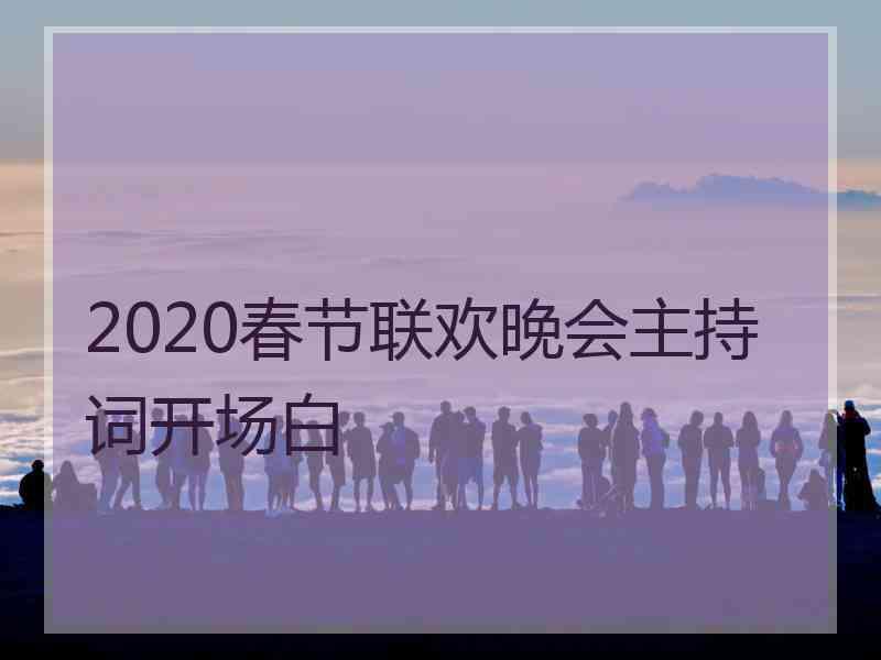 2020春节联欢晚会主持词开场白