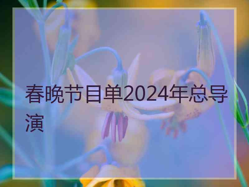 春晚节目单2024年总导演