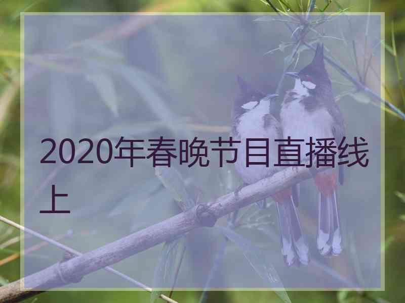 2020年春晚节目直播线上