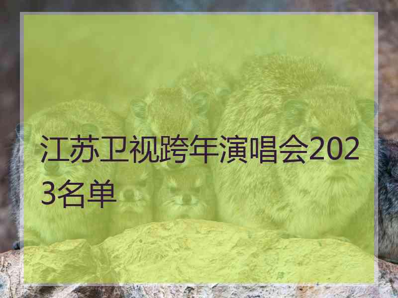 江苏卫视跨年演唱会2023名单