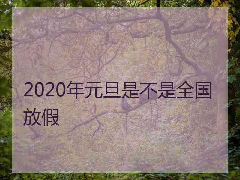 2020年元旦是不是全国放假