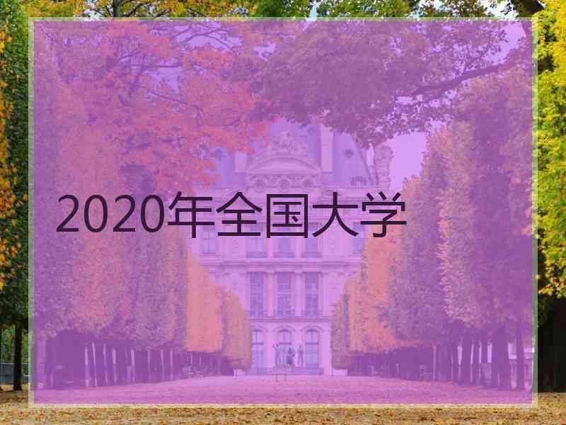 2020年全国大学