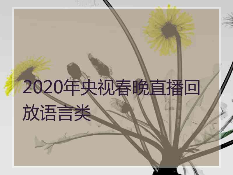 2020年央视春晚直播回放语言类