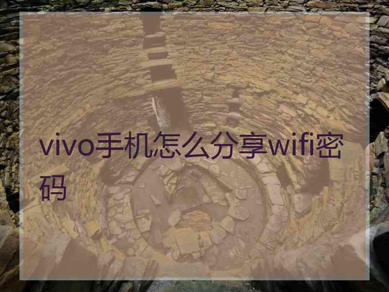 vivo手机怎么分享wifi密码