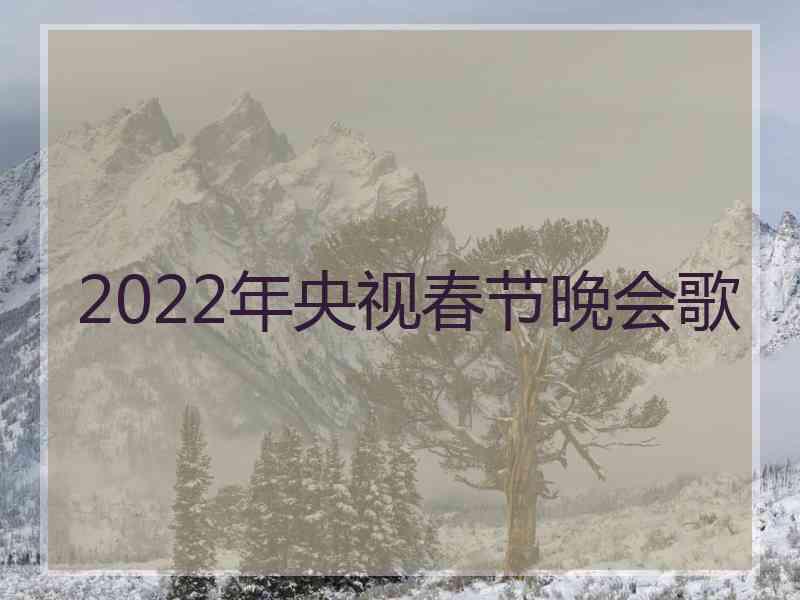 2022年央视春节晚会歌