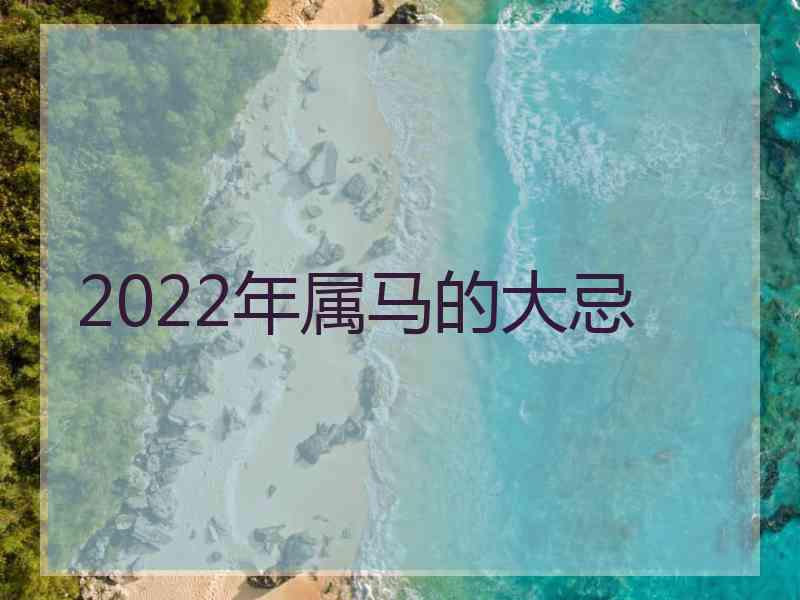 2022年属马的大忌