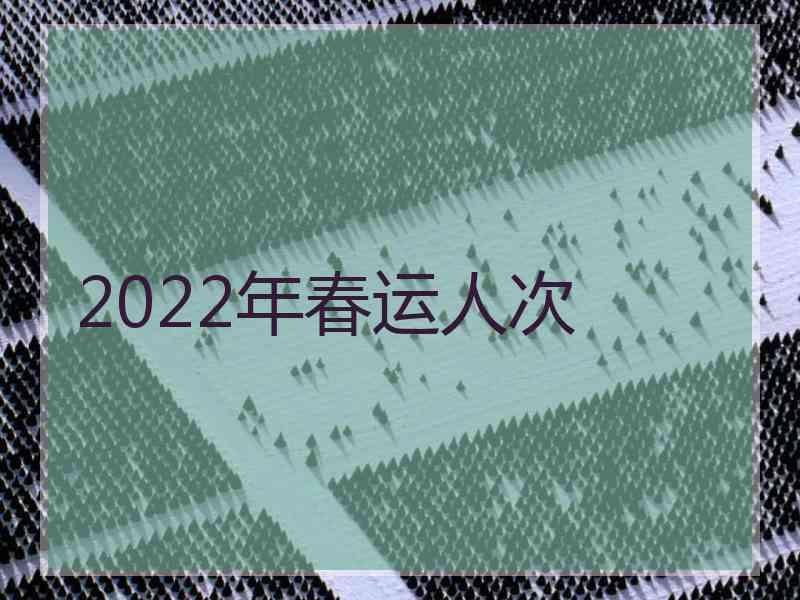 2022年春运人次