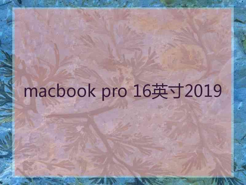 macbook pro 16英寸2019