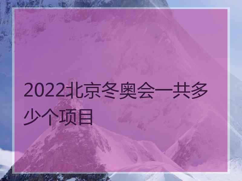 2022北京冬奥会一共多少个项目