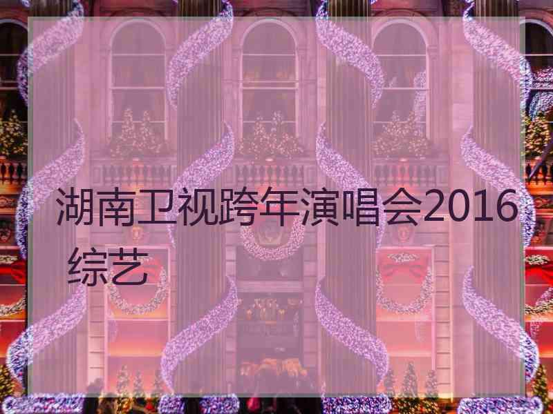 湖南卫视跨年演唱会2016 综艺