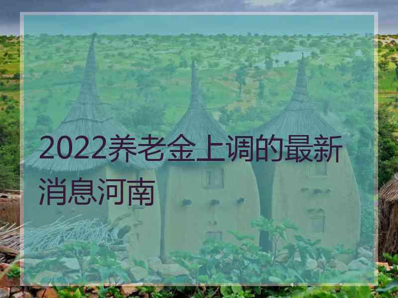 2022养老金上调的最新消息河南