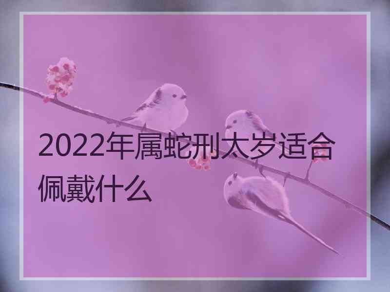 2022年属蛇刑太岁适合佩戴什么