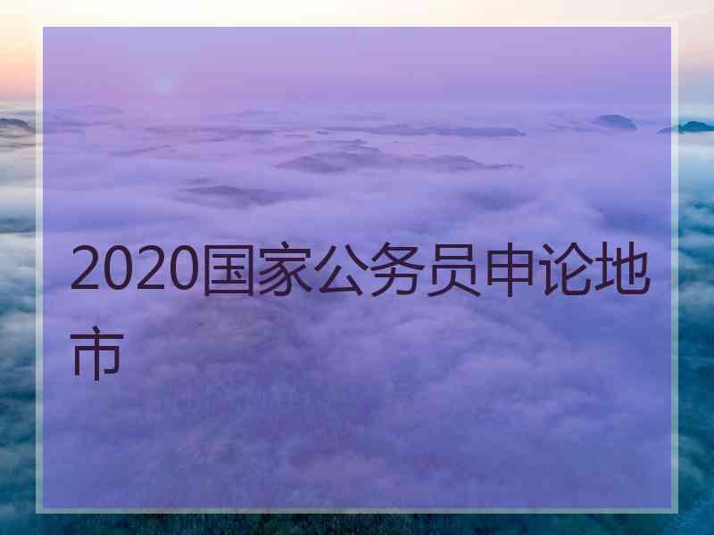 2020国家公务员申论地市