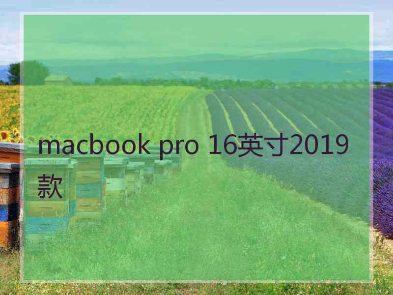 macbook pro 16英寸2019款