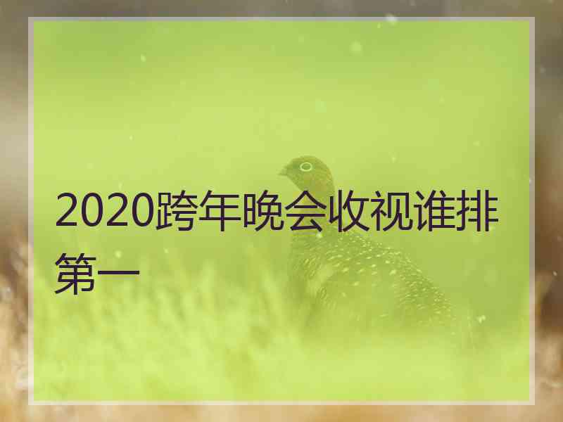 2020跨年晚会收视谁排第一