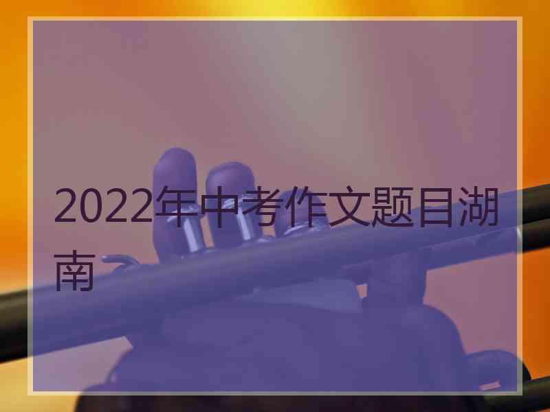 2022年中考作文题目湖南