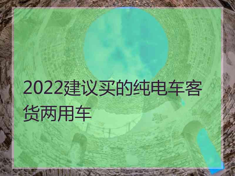 2022建议买的纯电车客货两用车