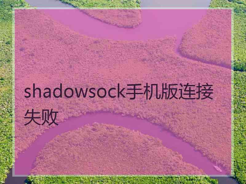 shadowsock手机版连接失败