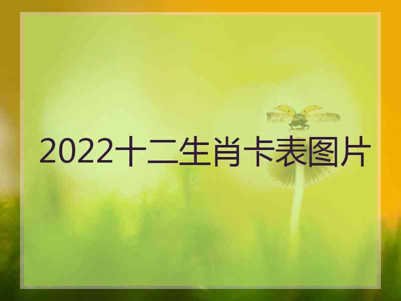 2022十二生肖卡表图片