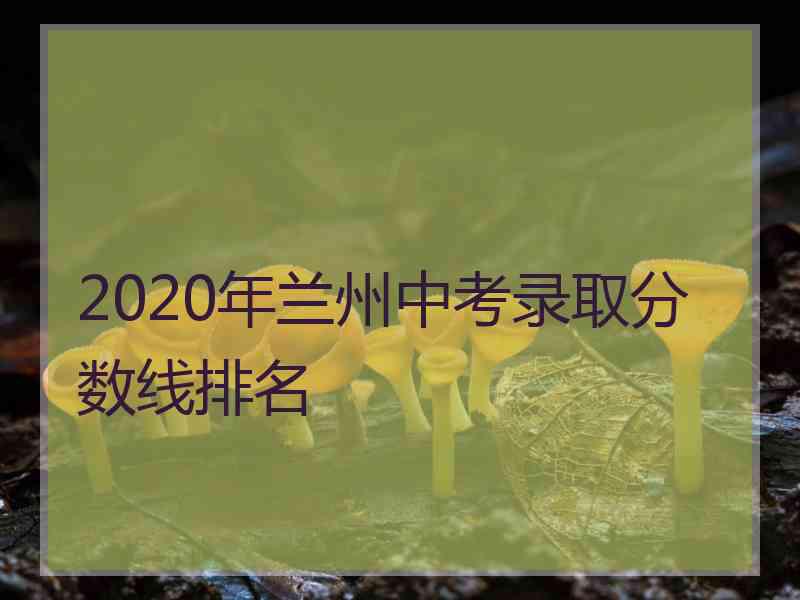 2020年兰州中考录取分数线排名